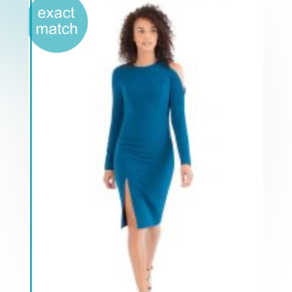 Black Halo Long-Sleeved Cutout Sheath Dress | Red